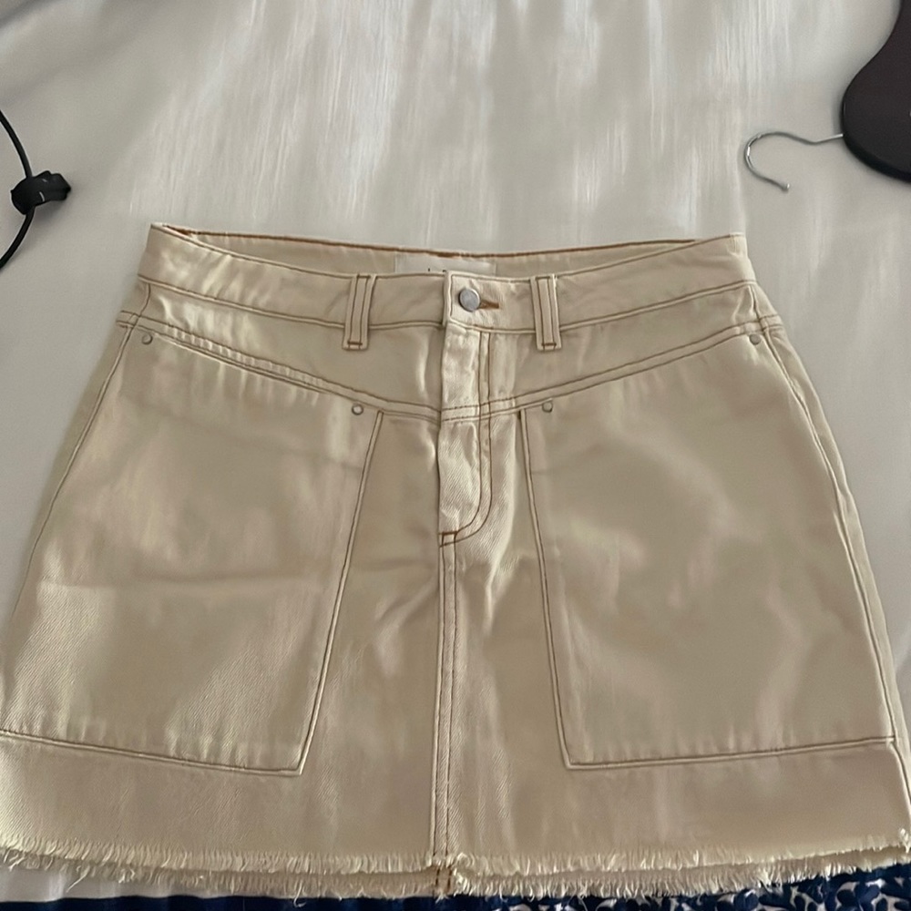 Ba&sh cream denim skirt, size 1 - equivalent to US small